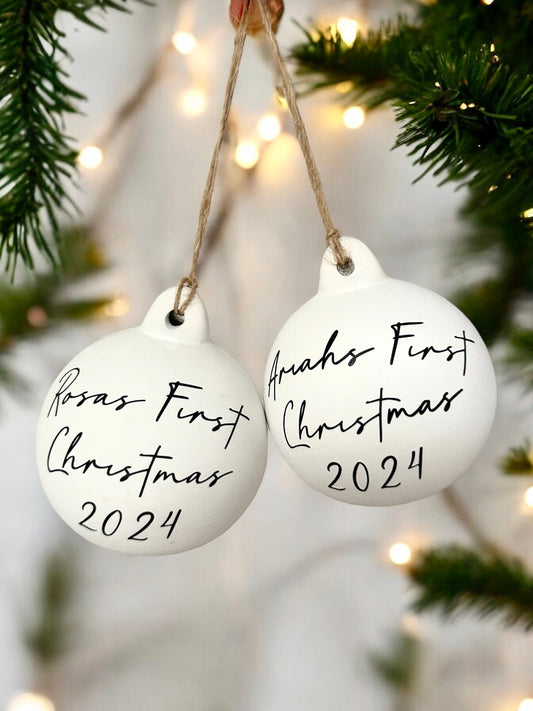 Decorative White Ceramic Keepsake Baubles