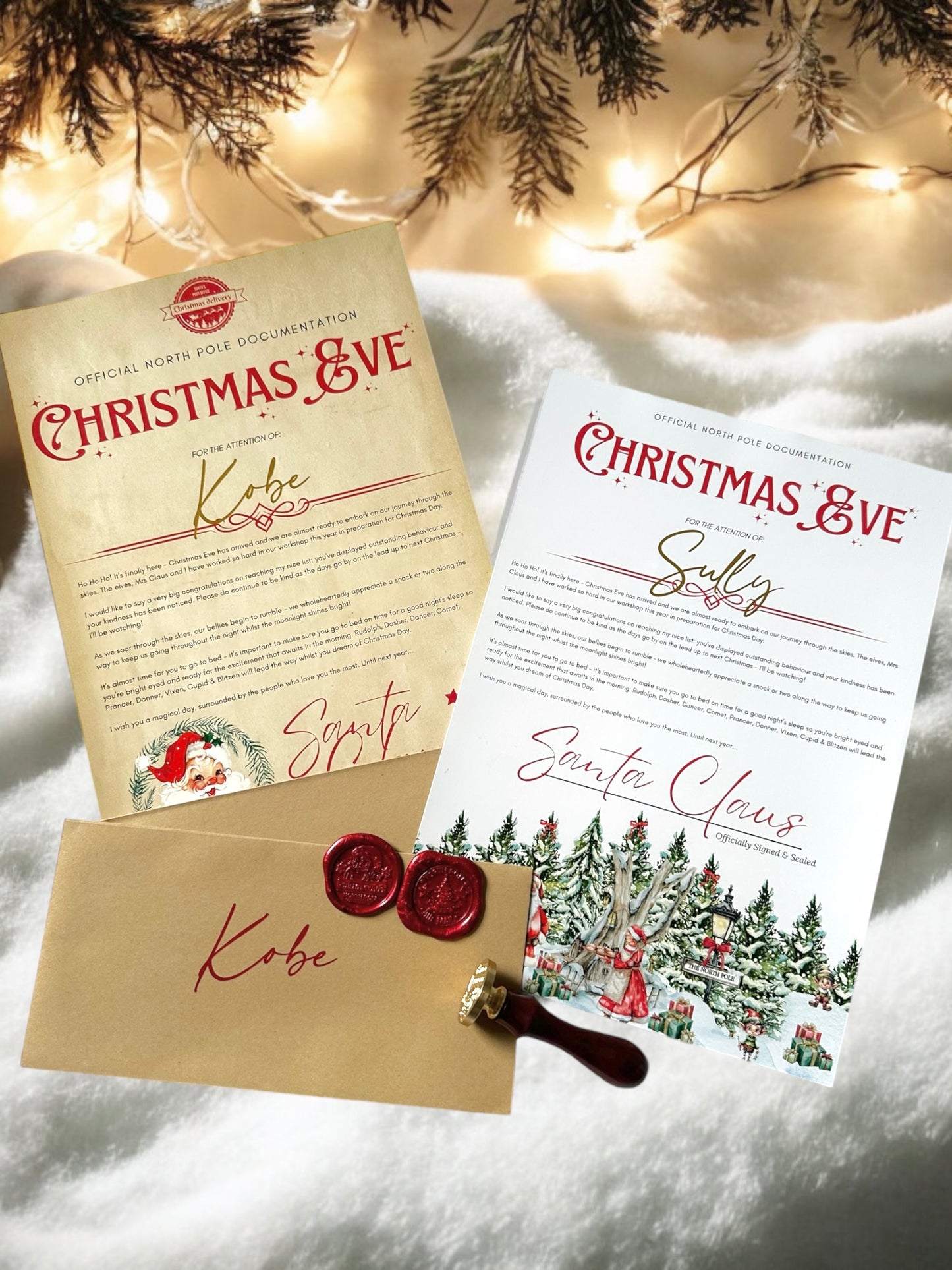 Personalised Letters from Santa with Optional Envelopes & Wax Seal ( Read Description )