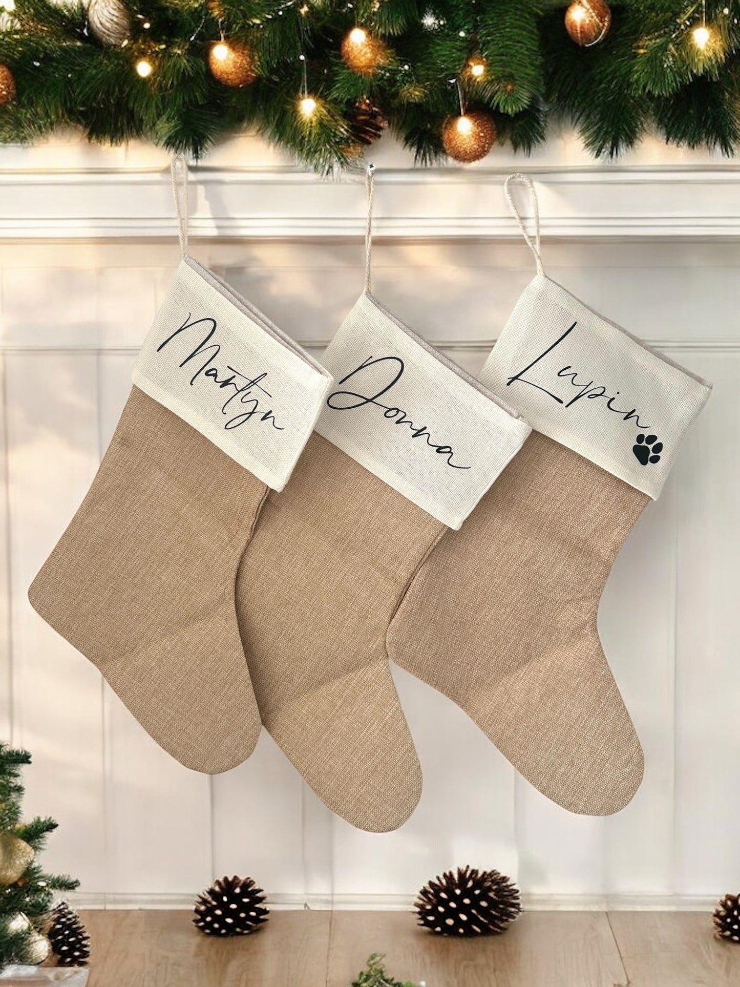 Burlap Jute Christmas Stockings