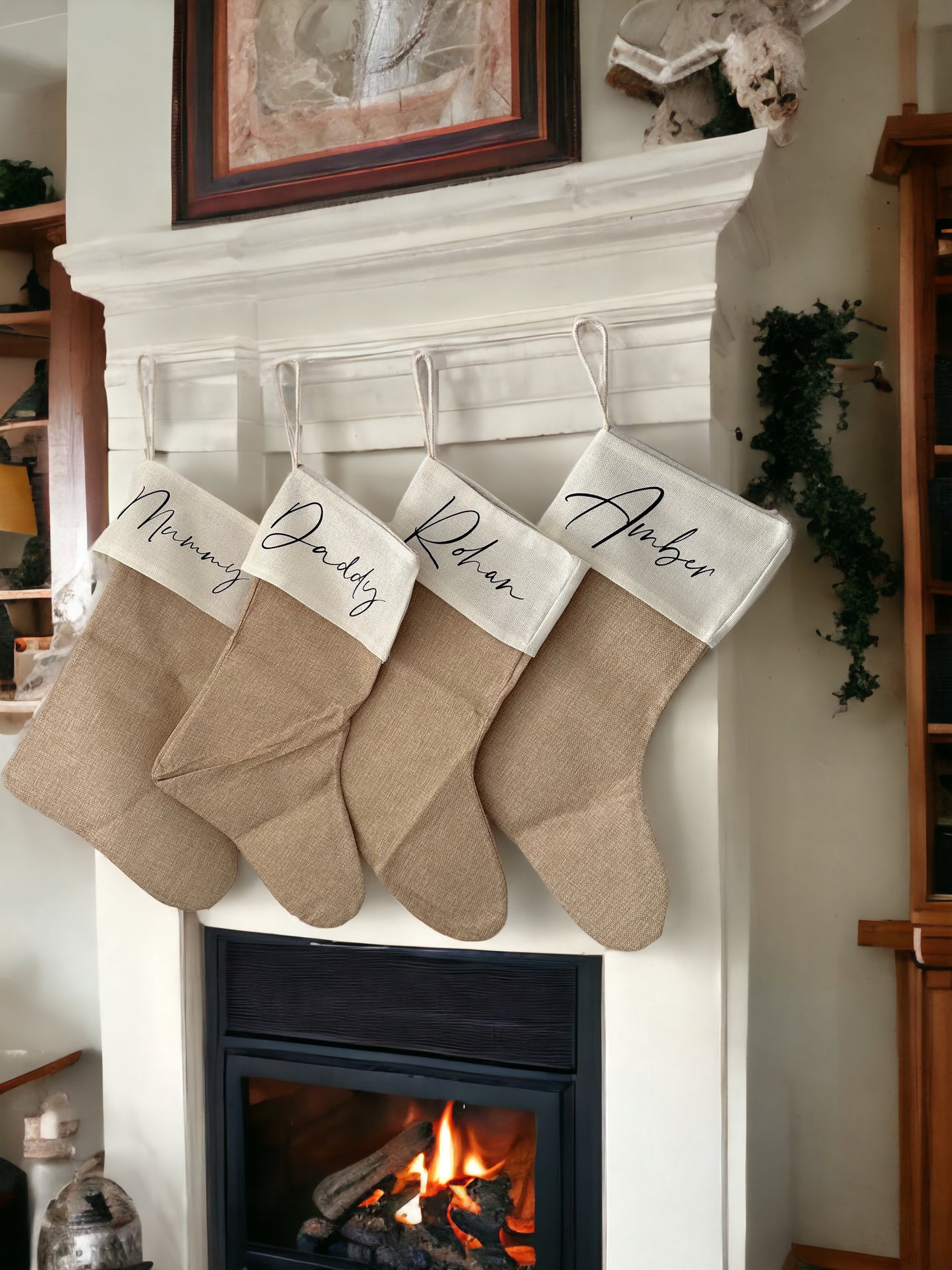 Burlap Jute Christmas Stockings