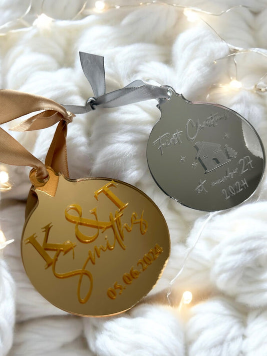 Mirrored Gold & Silver Baubles