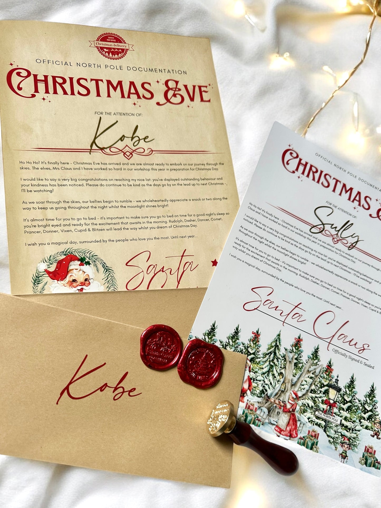 Personalised Letters from Santa with Optional Envelopes & Wax Seal ( Read Description )