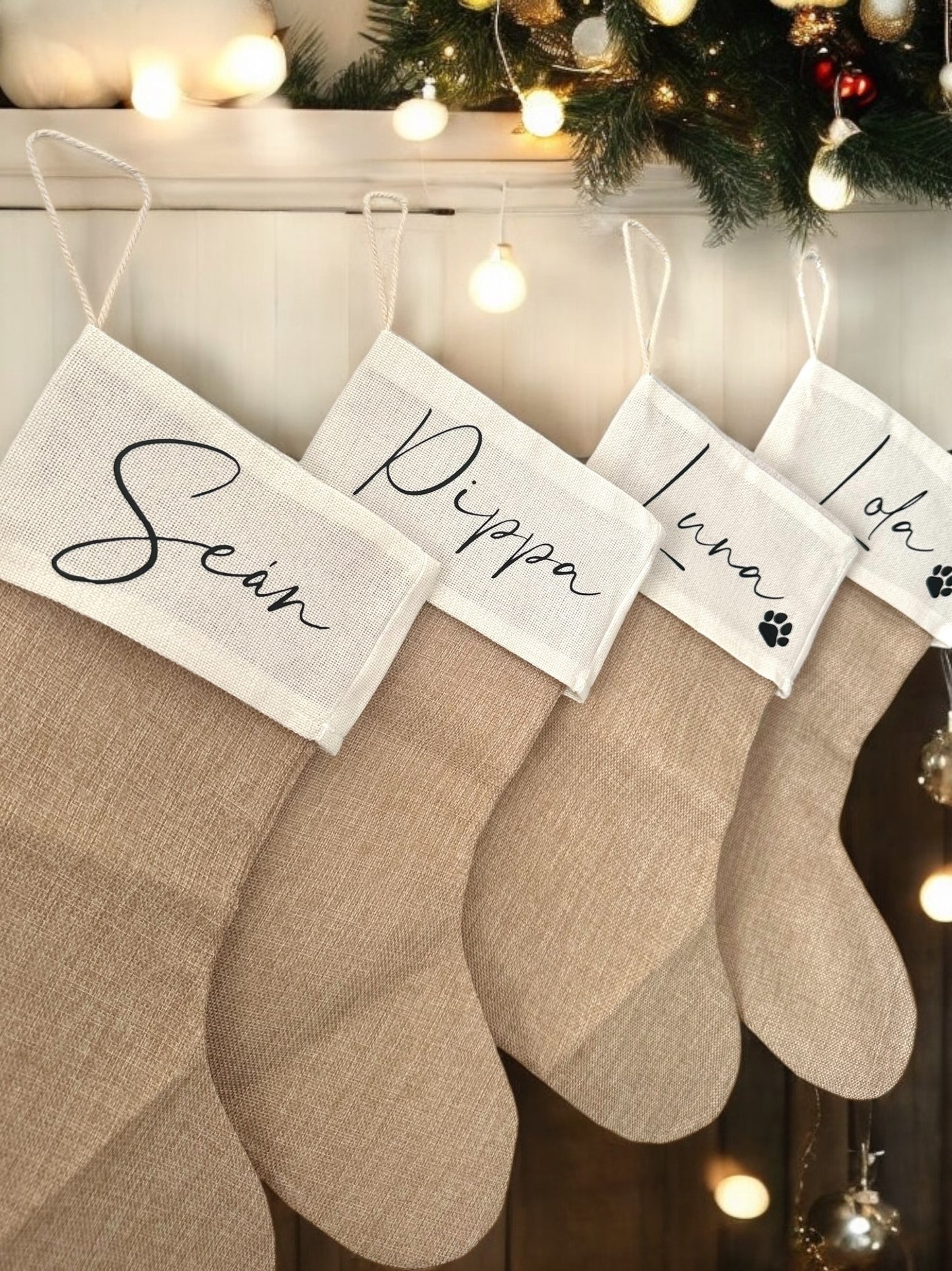 Burlap Jute Christmas Stockings