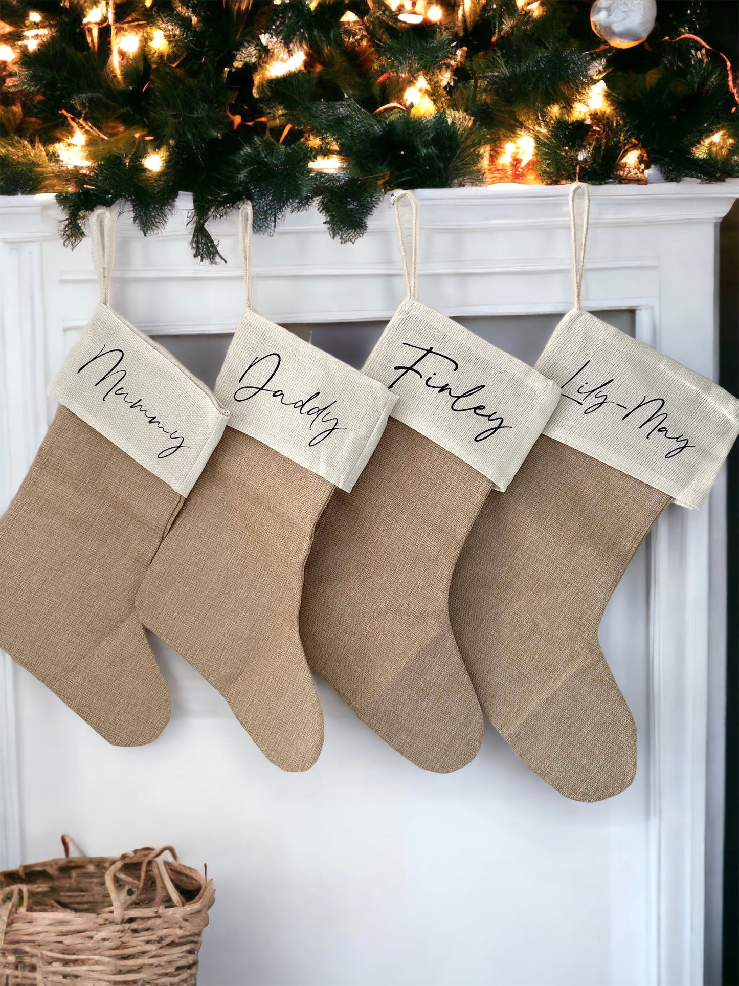 Burlap Jute Christmas Stockings