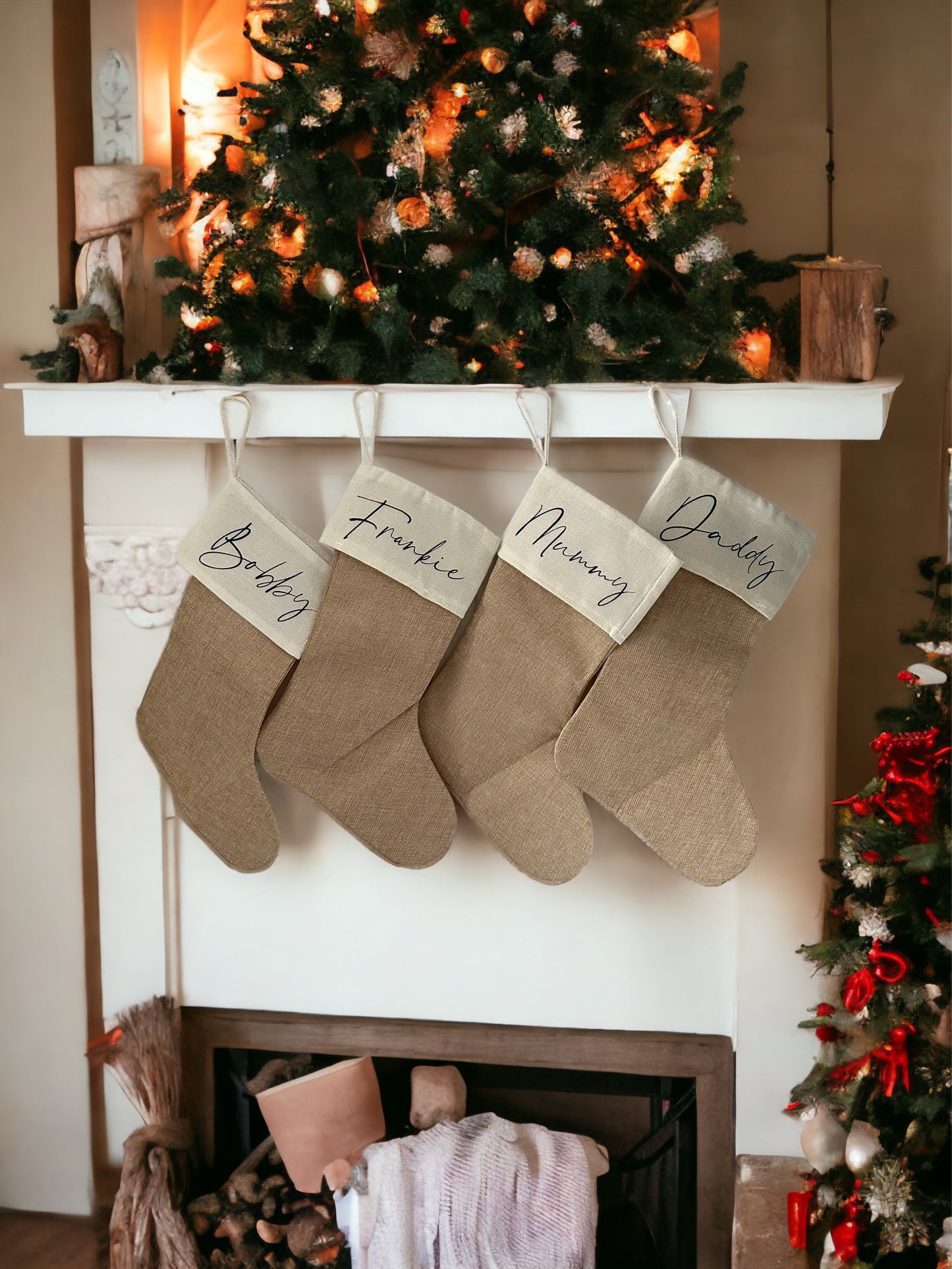 Burlap Jute Christmas Stockings