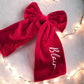 Large Personalised Red Velvet Bow