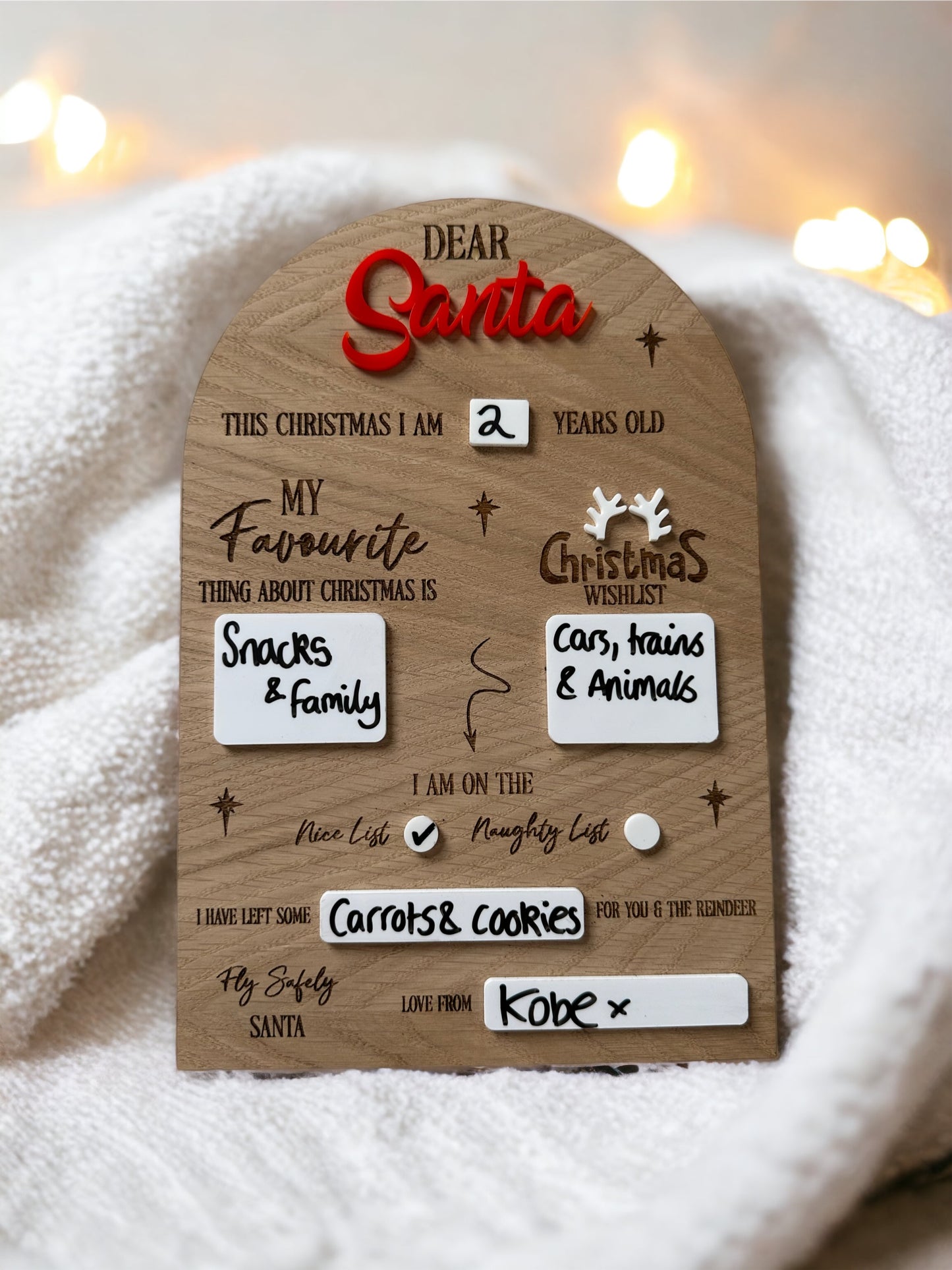 Welcome Santa Board Including Pen