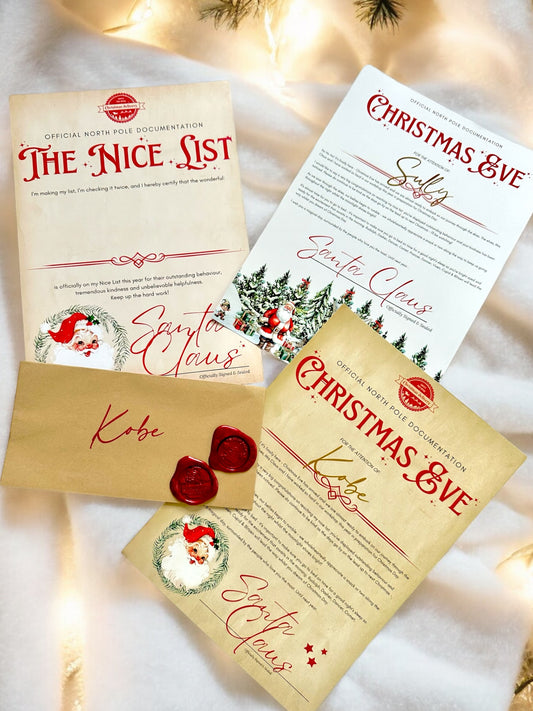 Personalised Letters from Santa with Optional Envelopes & Wax Seal ( Read Description )