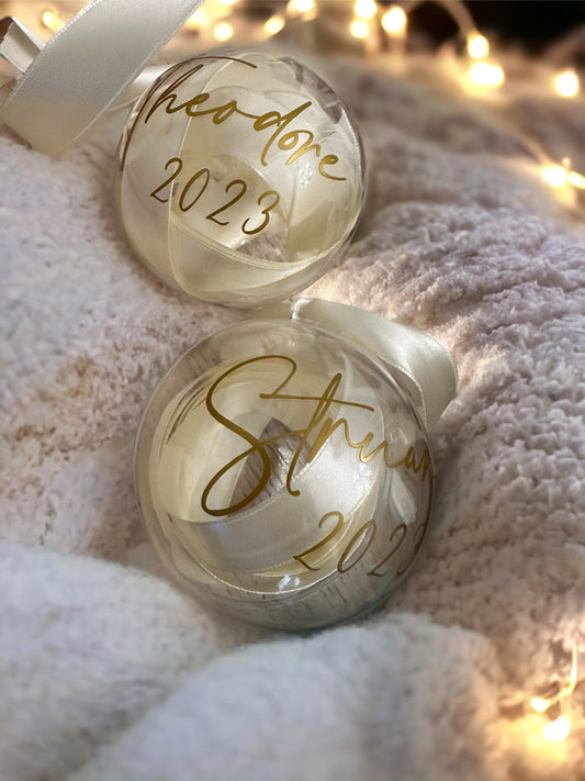 Personalised Ribbon Christmas Bauble - *PLEASE READ DESCRIPTION*