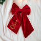 Large Personalised Red Velvet Bow